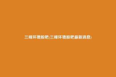 三峰環(huán)境股吧動態(tài)與重慶信息咨詢服務 投資分析與市場展望